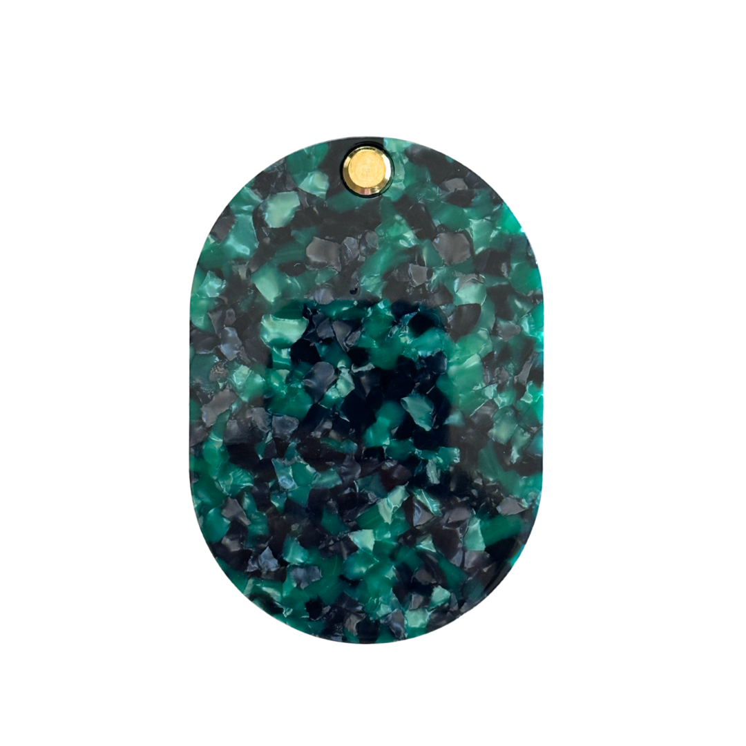 Acetate Hair Comb and Mirror | Green