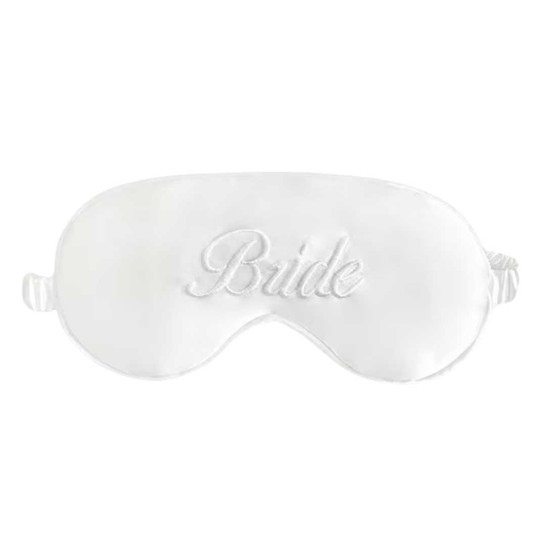 Embroidered Bride Satin Sleep Mask