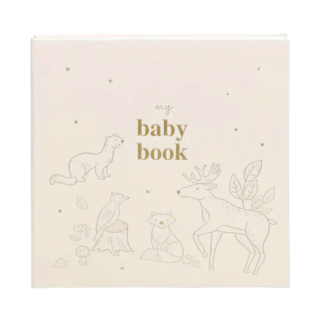 Baby Memory & Milestone Book Beige Linen Cover GiftABox — free download