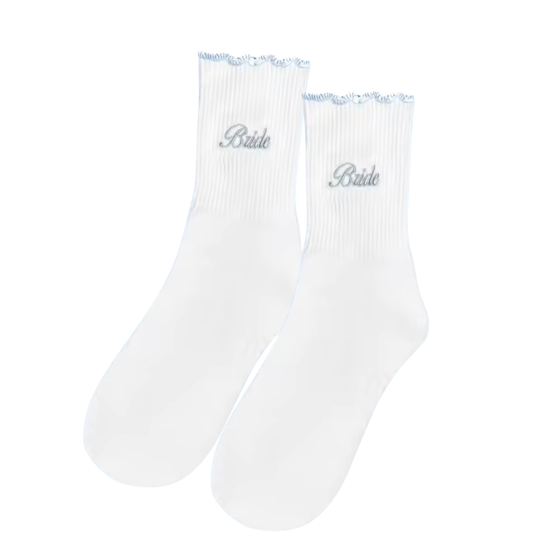 Bride Socks | White and Blue