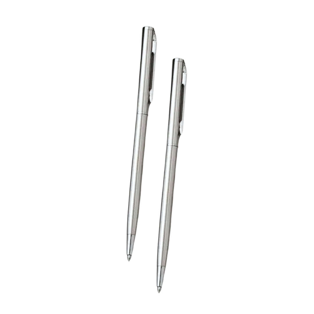 Set of Two Sleek Silver Pens