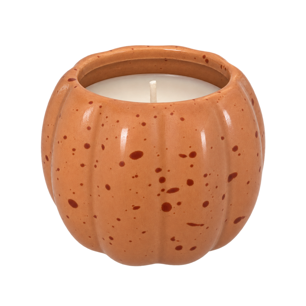 Small Pumpkin and Clove Speckled Ceramic Candle