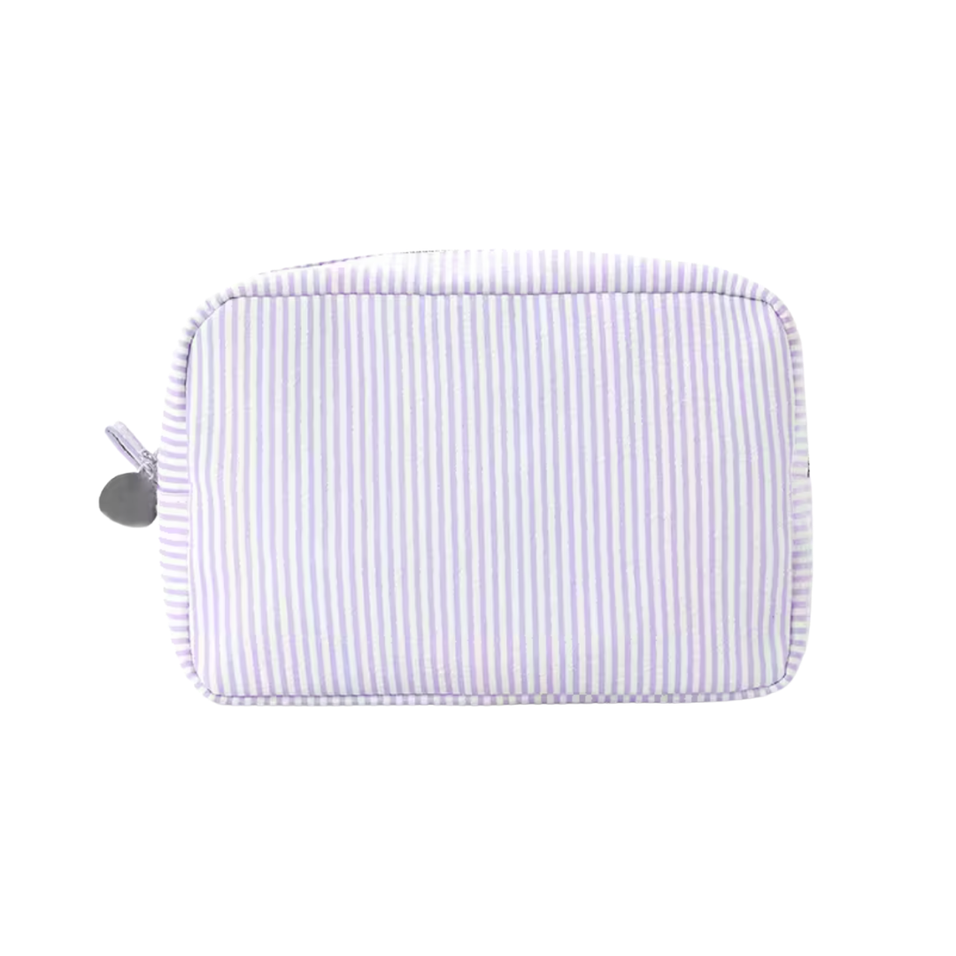 Striped Makeup/Toiletry Bag | Purple
