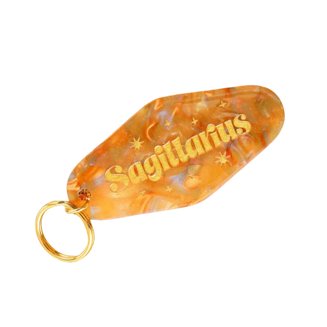 Sagittarius Motel-Style Acrylic Keychain