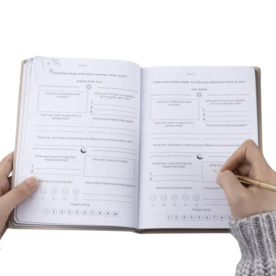 Self Care Journal with Daily Prompts and Questions | Beige (A5)