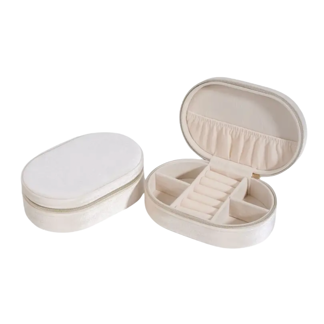 Velvet Jewelry Box | Beige