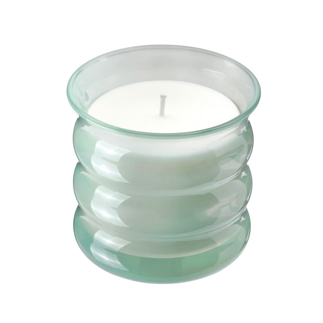 Wavy Glass Candle | Green Apple