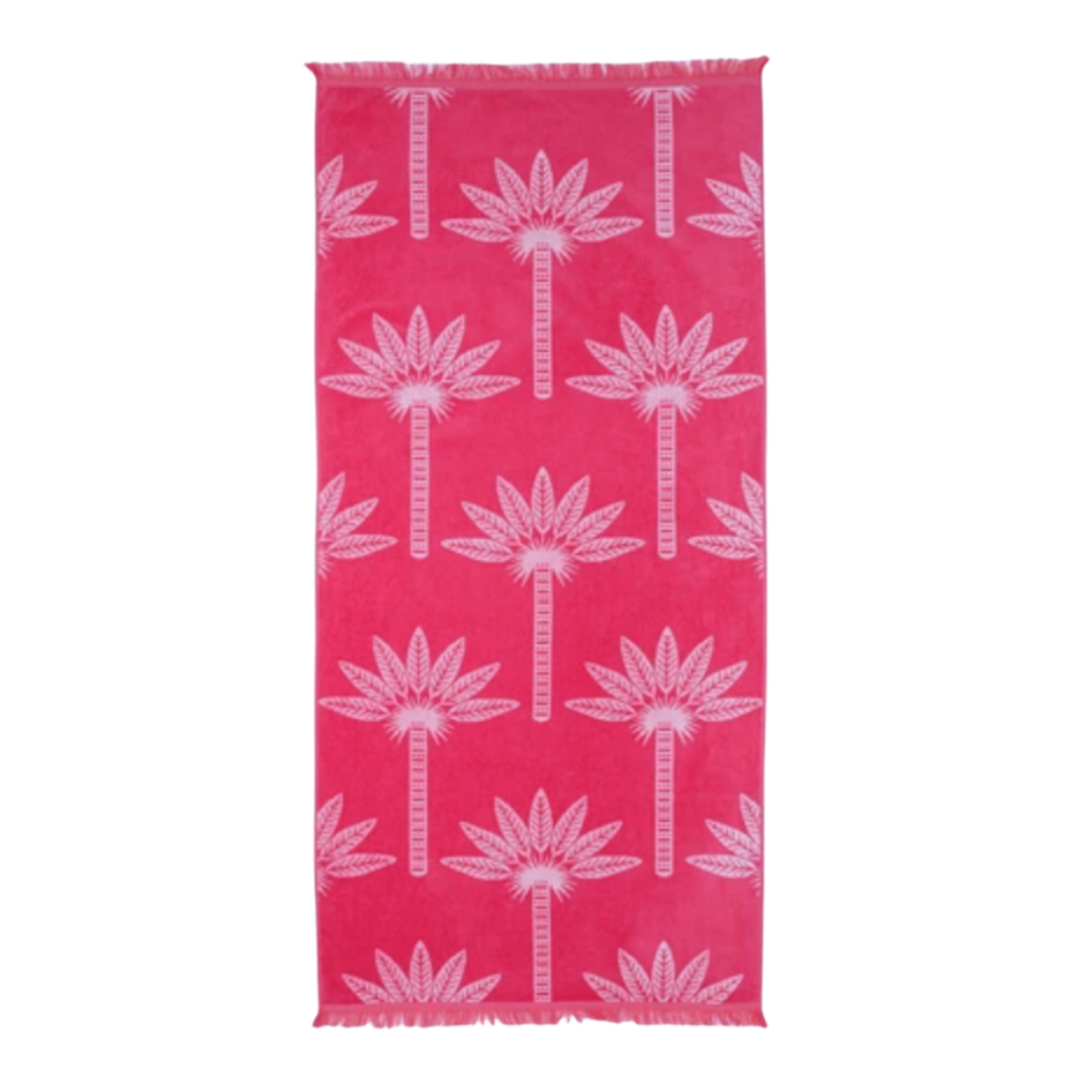 Palm Tree Beach Towel | Pink