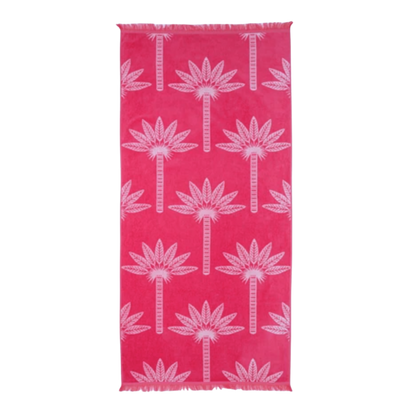 Palm Tree Beach Towel | Pink