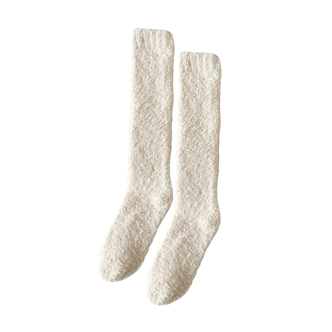 Long Fluffy Socks | White