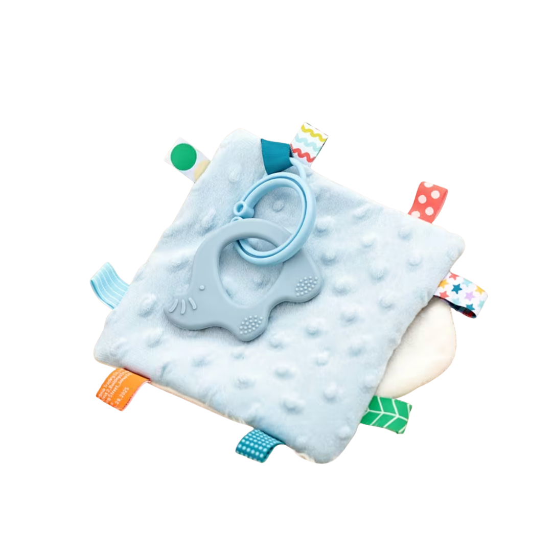 Baby Multi-Sensory Fabric Toy with Silicone Teether | Blue