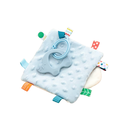 Baby Multi-Sensory Fabric Toy with Silicone Teether | Blue