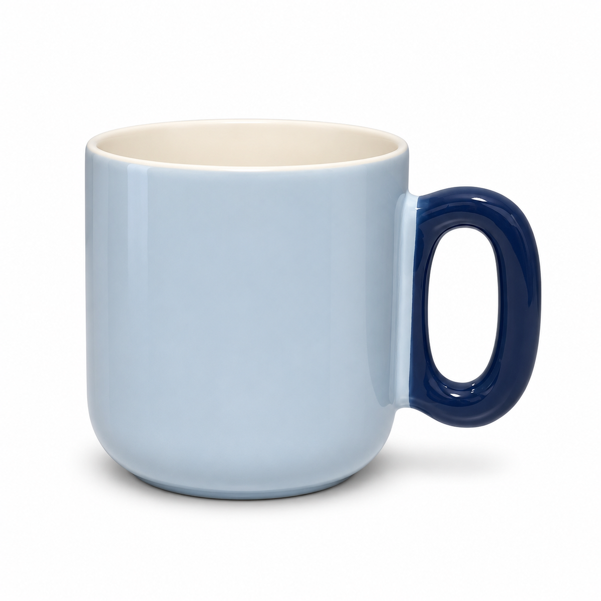 Blue Mug with Navy Handle