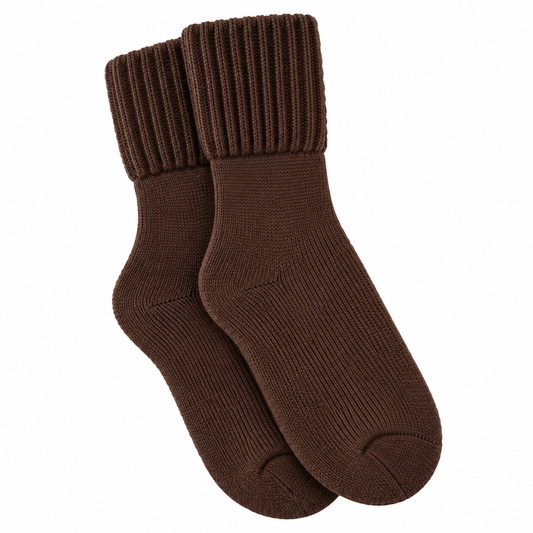 Cozy Ribbed Knit Socks | Dark Brown