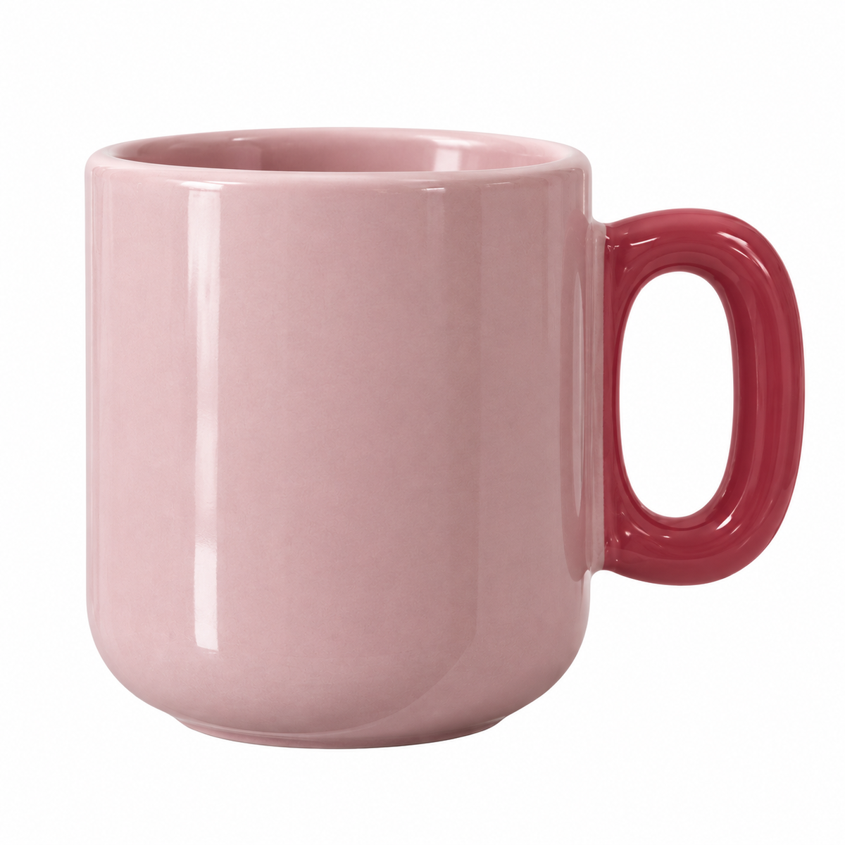 Pink Mug with Rose Handle
