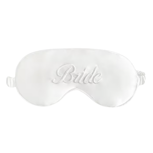 Embroidered Bride Satin Sleep Mask
