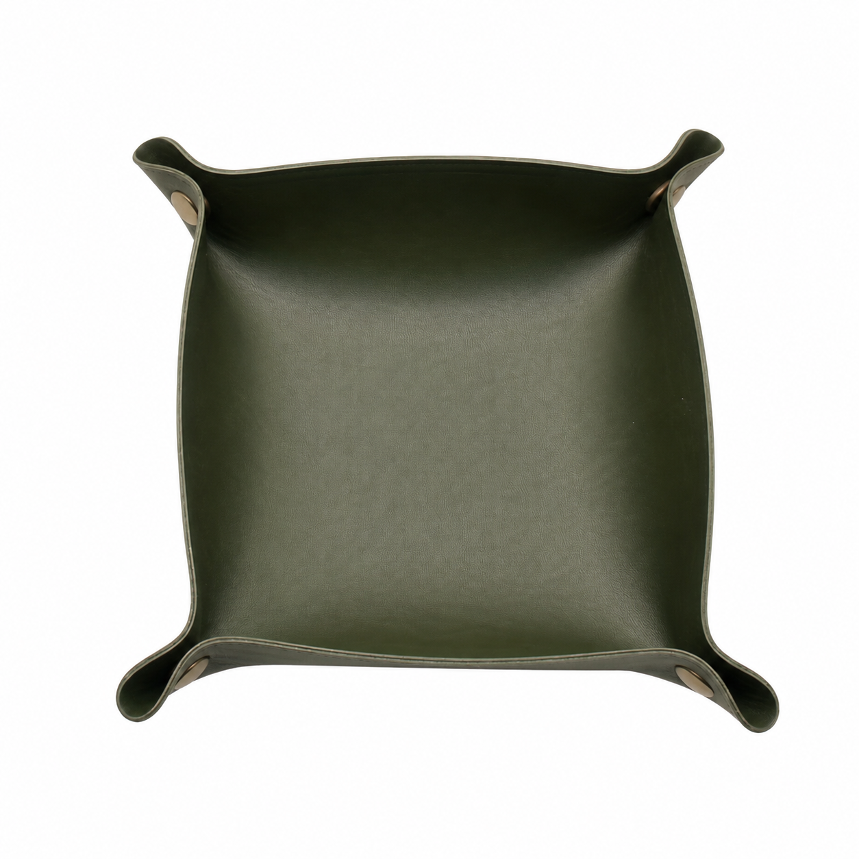 Faux Leather Storage/Display Tray | Olive Green