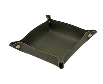 Faux Leather Storage/Display Tray | Olive Green