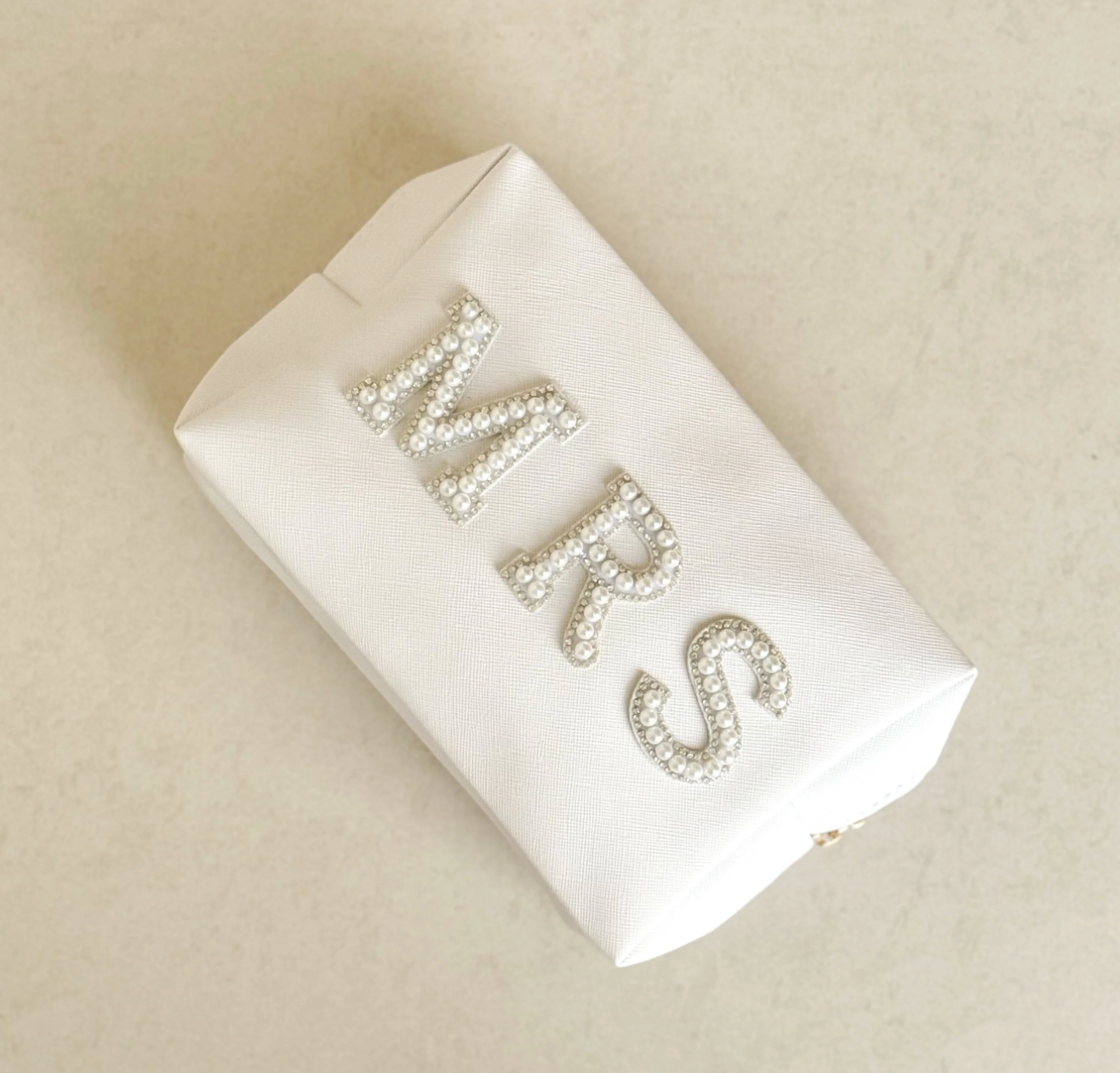 Mrs. Makeup Bag | Beige/Pearl