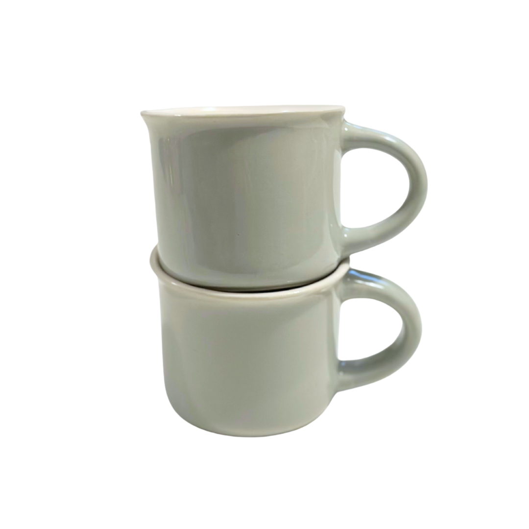 Set of Two Espresso Mugs | Green