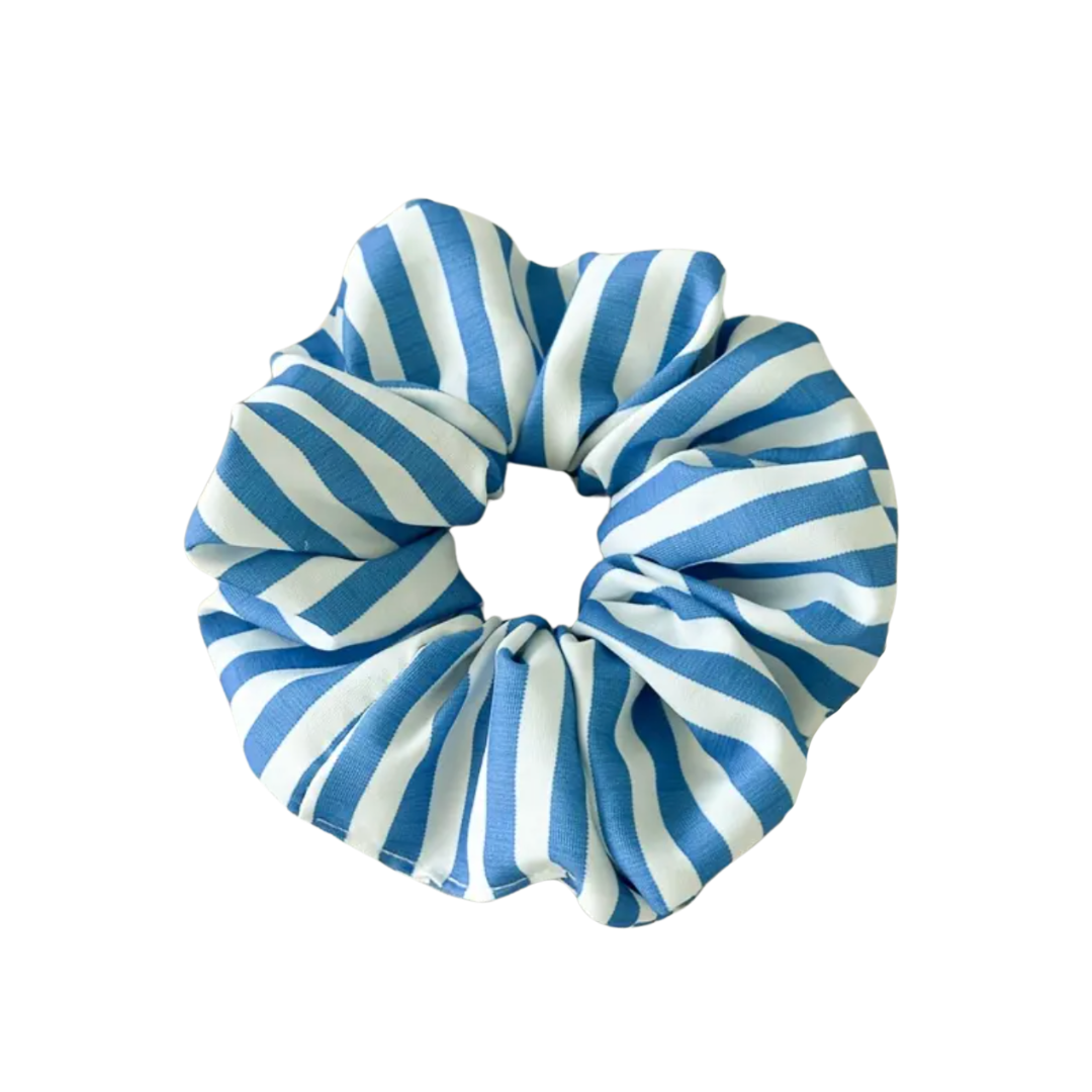 Striped Hair Scrunchie | Blue & White