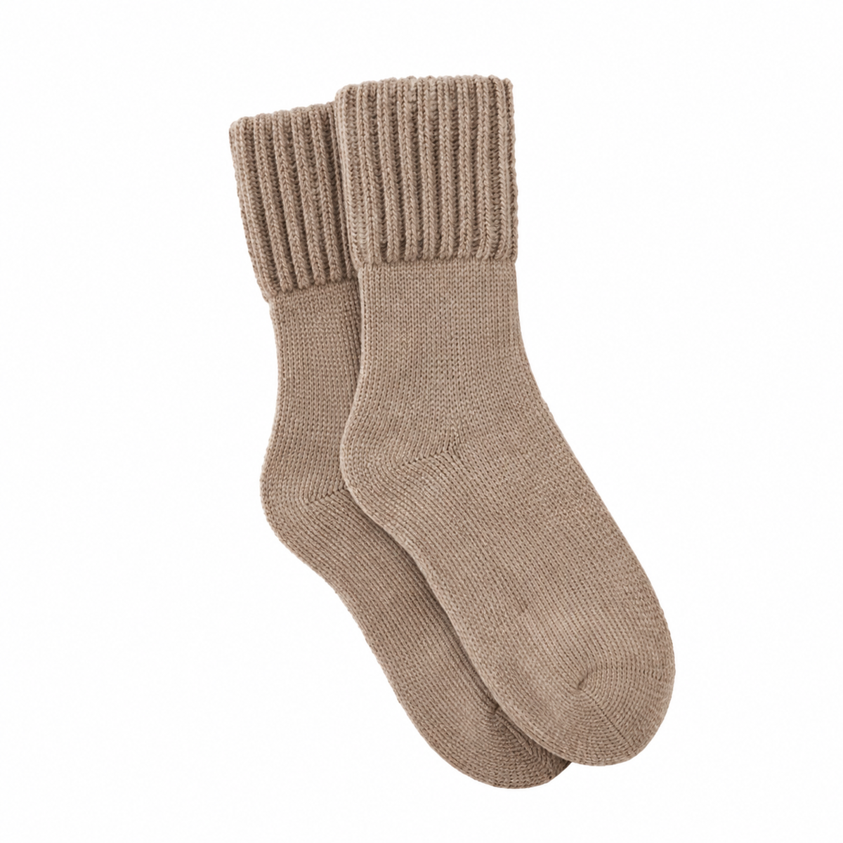Cozy Ribbed Knit Socks | Taupe