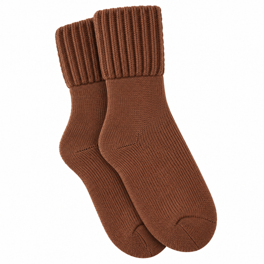 Cozy Ribbed Knit Socks | Warm Brown