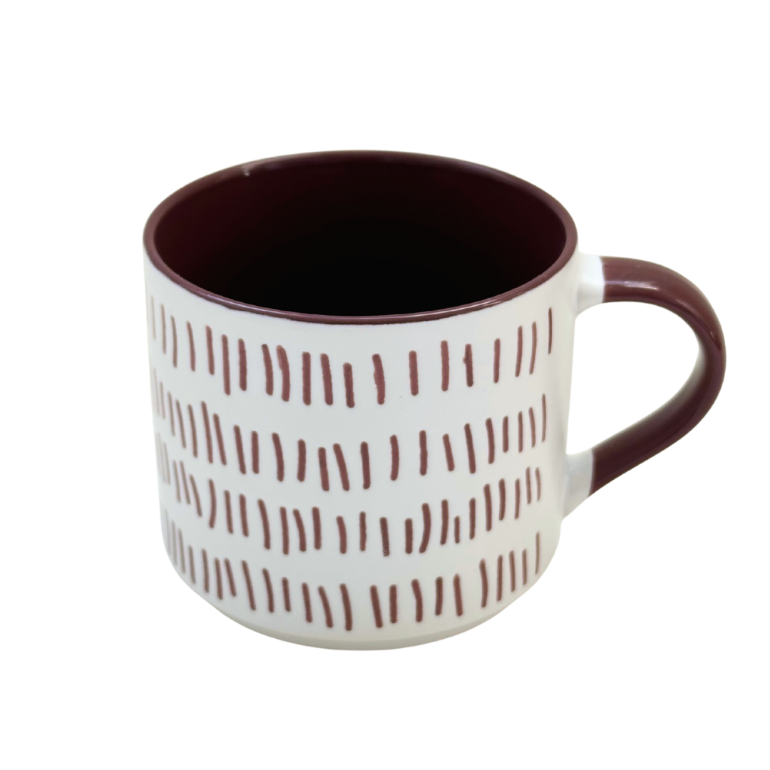 Striped Ceramic Mug | Burgundy