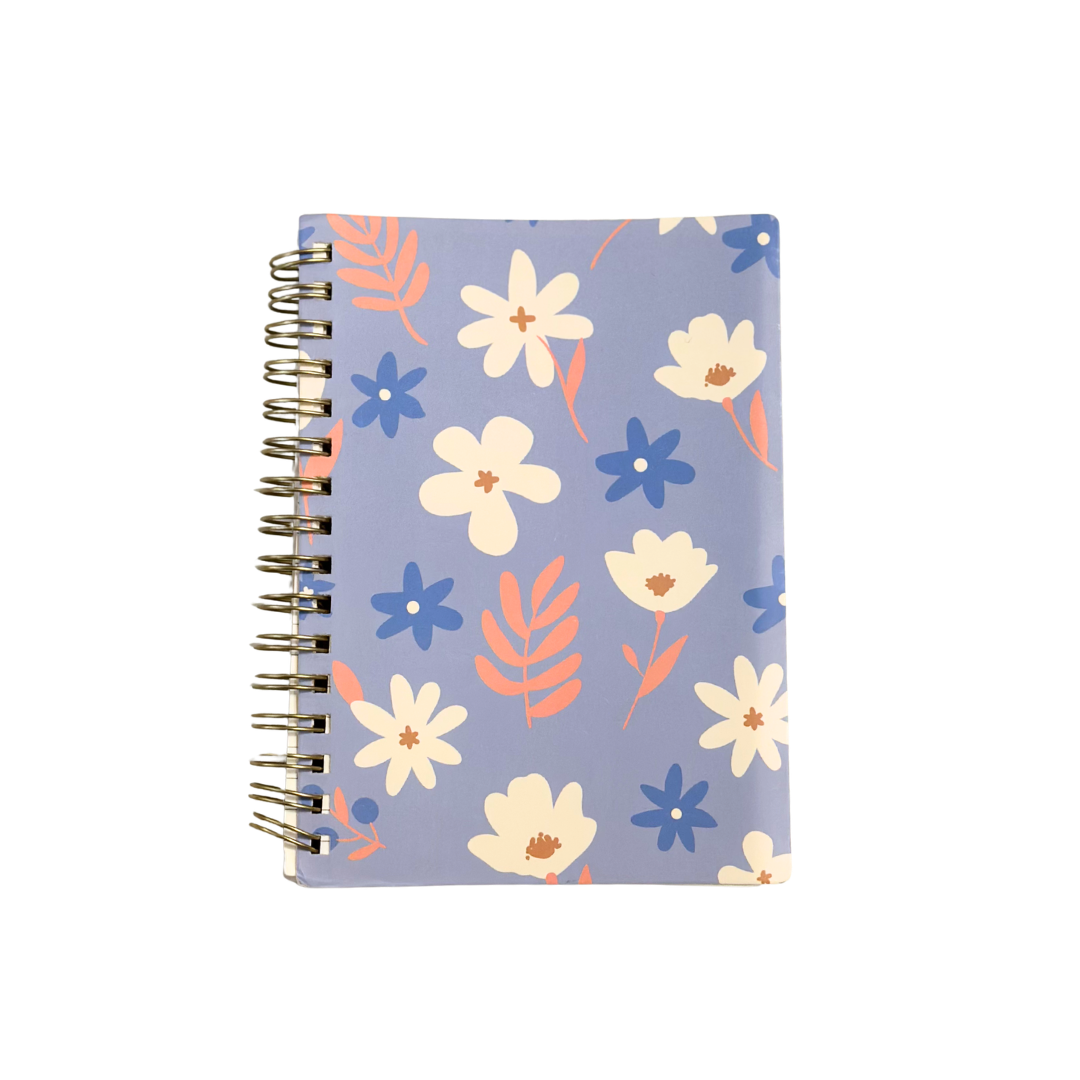 Floral Pocket Notebook (A6) | Purplish Blue