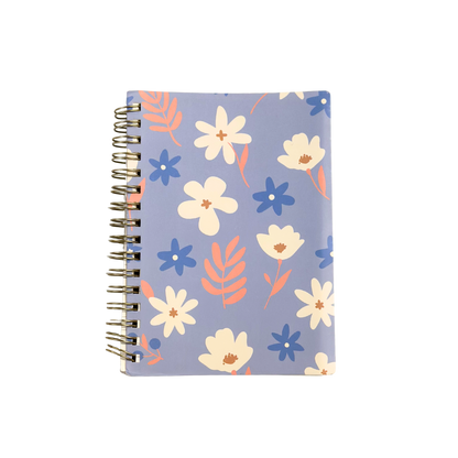 Floral Pocket Notebook (A6) | Purplish Blue