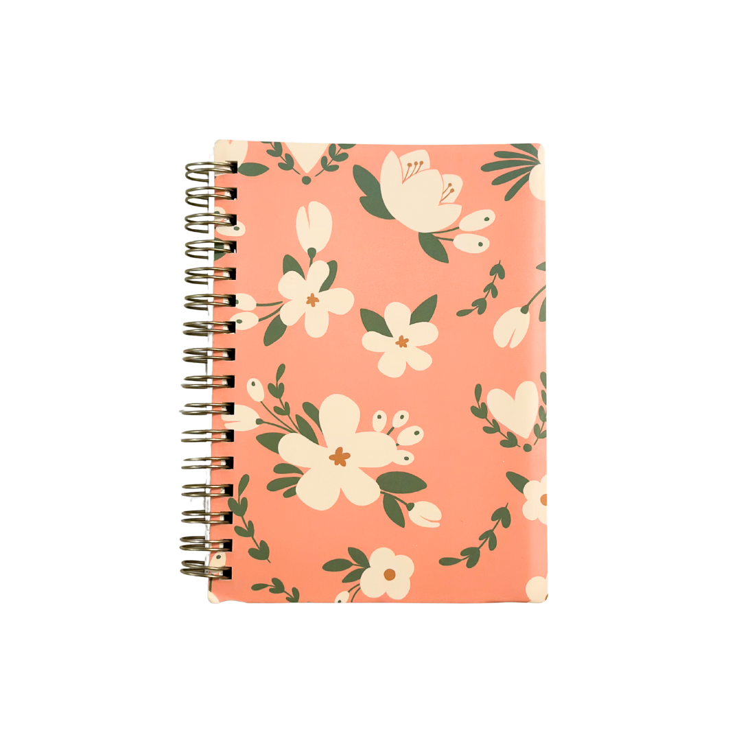 Floral Pocket Notebook (A6) | Peach