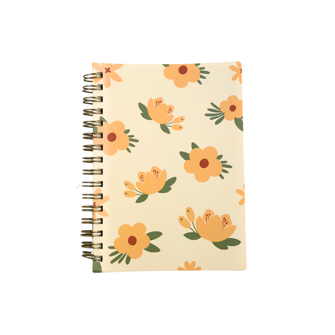 Floral Pocket Notebook (A6) | Beige Yellow