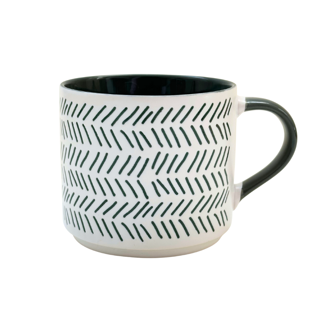 Striped Ceramic Mug | Green
