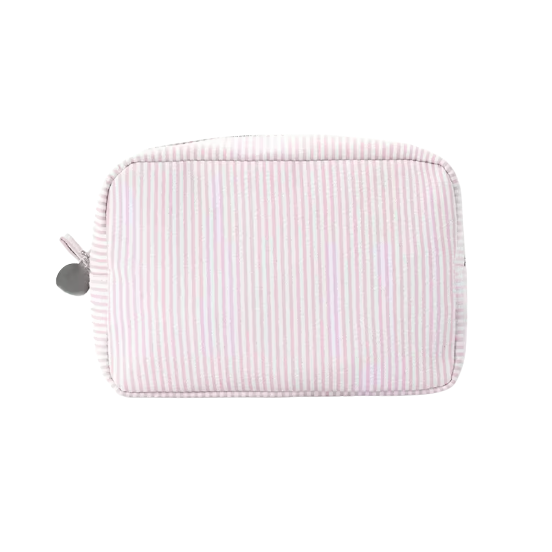 Striped Makeup/Toiletry Bag | Pink