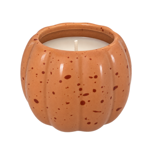 Small Pumpkin and Clove Speckled Ceramic Candle