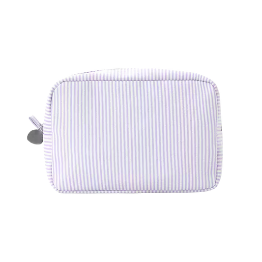 Striped Makeup/Toiletry Bag | Purple