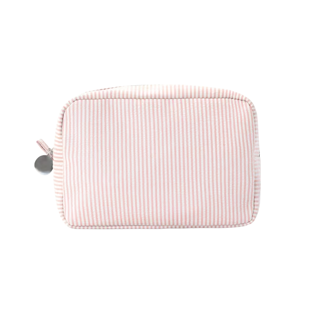 Striped Makeup/Toiletry Bag | Peach