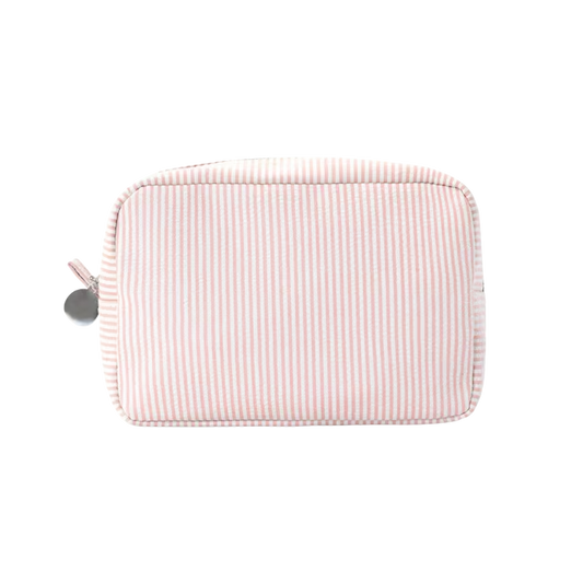Striped Makeup/Toiletry Bag | Peach