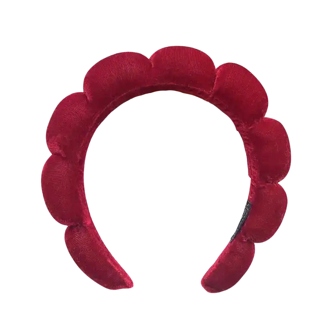 Velvet Bubble Spa Headband | Red