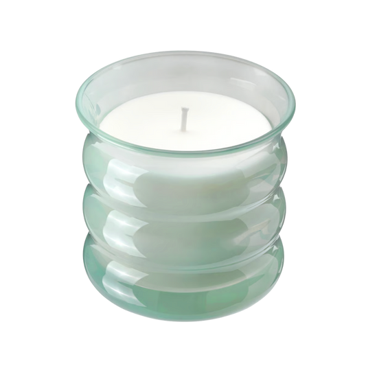 Wavy Glass Candle | Green Apple